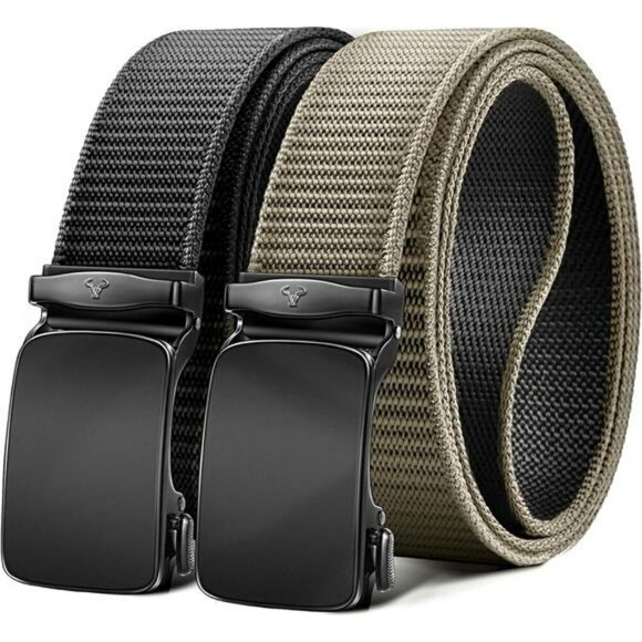 Mens Reversible Ratchet Belt Adjustable Stretch Golf Casual Work Belt Fit - Picture 1 of 8